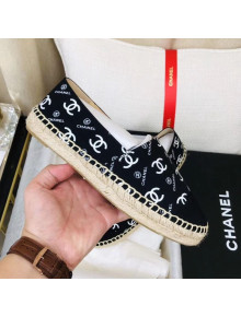 Chanel CC Allover Canvas Espadrilles Black 2020