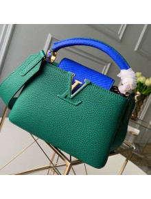 Louis Vuitton Capucines Mini with Python Skin Top Handle Bag Green 2019