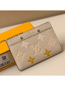 Louis Vuitton Gradient Monogram Leather Card Holder Wallet M80401 Beige 2021