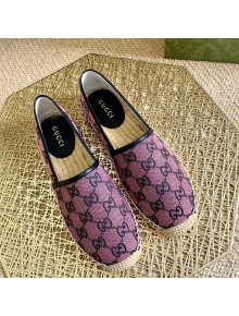 Gucci GG Canvas Espadrilles Purple 2021 06 (For Women and Men)