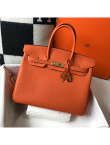 Hermes Birkin Bag 35cm in Togo Leather Orange Sunset 2021