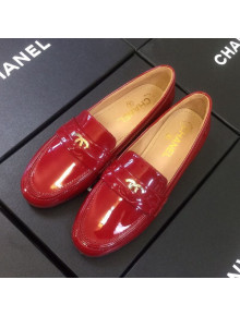 Chanel Patent Calfskin Flat Loafers G35110 Red 2020