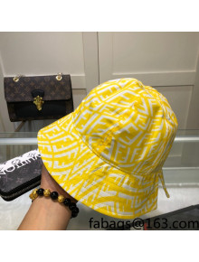 Fendi FF Vertigo Canvas Bucket Hat Yellow 2021