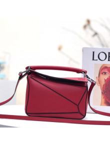 Loewe Puzzle Mini Bag in Smooth Calfskin Red 2022 10173