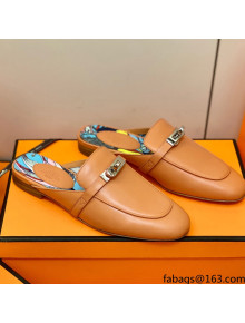 Hermes Oz Mule in Smooth Calfskin with Iconic Kelly Buckle Orange 48 2022(Handmade)