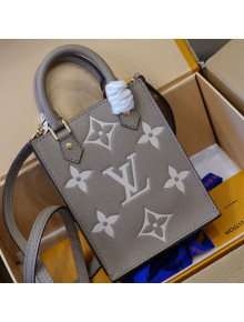 Louis Vuitton Monogram Leather Petit Sac Plat  Mini Bucket M57937 Grey/White 2021