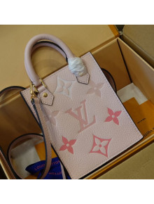 Louis Vuitton Gradient Monogram Leather Petit Sac Plat  Mini Bucket M80449 Pink 2021