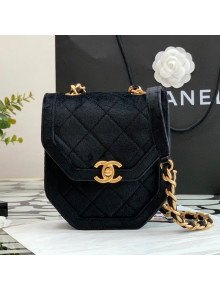 Chanel Velvet Mini Flap Bag AS2596 Black/Gold 2021