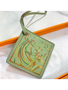 Hermes Carre Calfskin Nano Bag Charm Green 2021