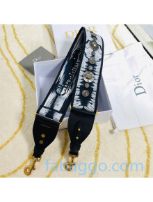 Dior Embroidered Shoulder Strap with Charms Blue 2020