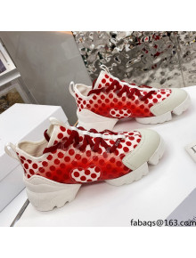 Dior D-Connect Sneaker in Zodiac Printed Technical Fabric DS10 Red 2021