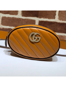 Gucci GG Diagonal Marmont Leather Belt Bag 476434 Cognac 2019