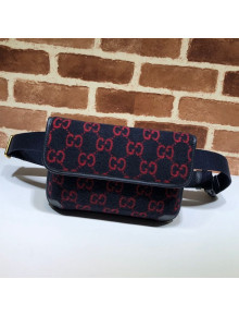 Gucci GG Wool Belt bag 598181 Blue 2020