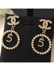 Chanel 5 Hoop Short Earrings 2019