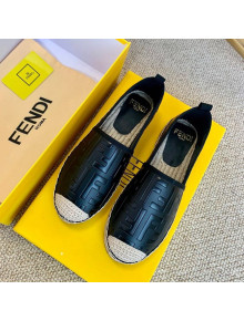 Fendi Giant FF Leather Espadrilles Black 2020