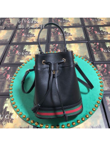 Gucci Ophidia Leather Small Bucket Bag Black 2019