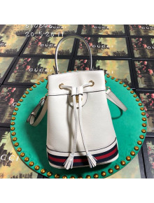 Gucci Ophidia Leather Small Bucket Bag White 2019