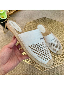 Dior Granville Espadrille Mules in White Mesh Embroidery 2020