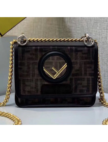 Fendi Kan I F Small FF Mesh Flap Shoulder Bag Brown/Black 2019