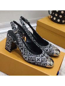 Louis Vuitton Since 1854 Louise Jacquard Slingback Pumps Grey 2021