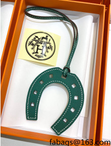 Hermes Paddock Calfskin Horseshoe Bag Charm Dark Green 2021 03