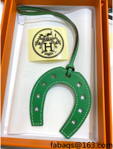 Hermes Paddock Calfskin Horseshoe Bag Charm Bright Green 2021 04