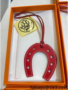 Hermes Paddock Calfskin Horseshoe Bag Charm Red 2021 06