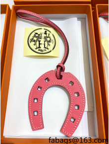 Hermes Paddock Calfskin Horseshoe Bag Charm Pink 2021 07