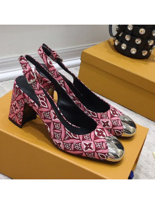 Louis Vuitton Since 1854 Louise Jacquard Slingback Pumps Burgundy 2021