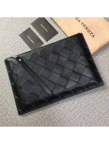 Bottega Veneta Maxi Woven Medium Pouch Black 2019