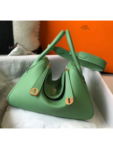 Hermes Lindy 30cm Bag In Togo Calfskin Leather Green 2020