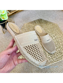 Dior Granville Espadrille Mules in Beige Mesh Embroidery 2020