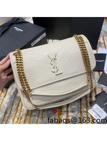 Saint Laurent Medium Niki Chain Bag in Lambskin 498894 Off-white 2021