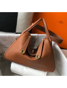 Hermes Lindy 30cm Bag In Togo Calfskin Leather Brown 2020