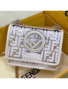 Fendi Kan I Transparent Small Flap Bag White 2019