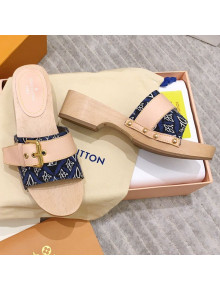 Louis Vuitton Cottage Since 1854 Wood Sandals Blue 2021