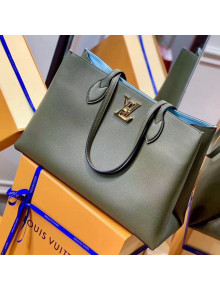 Louis Vuitton Lockme Shopper Tote Bag in Grained Leather M57508 Khaki Green 2021