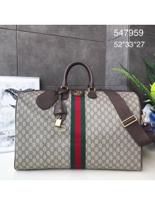 Gucci GG Canvas Duffle Travel Bag 547959 Beige 2021