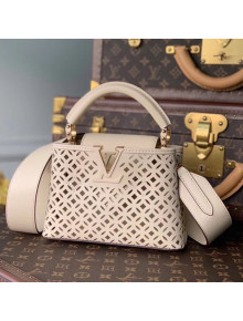 Louis Vuitton Capucines BB Bag in Cutout Leather M57228 Cream White 2021