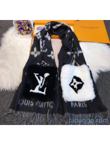 Louis Vuitton Monogram Cashmere Long Scarf With Pocket Black 2020