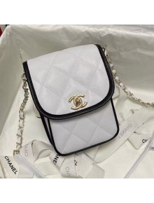 Chanel Grained Calfskin Mini Messenger Bag AS2540 White 2021