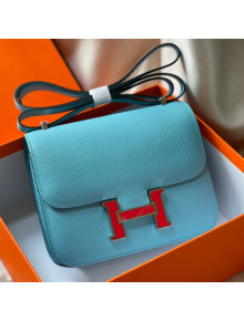 Hermes Constance Bag with Enamel Buckle 18cm in Epsom Leather Blue 2021 05