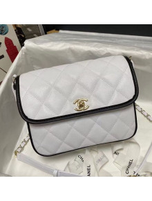 Chanel Grained Calfskin Small Messenger Bag AS2447 White 2021