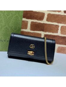 Gucci Diana Bamboo Chain Wallet 658243 Black 2021