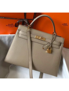 Hermes Kelly 32cm Top Handle Bag in Epsom Leather Dove Gray 2020