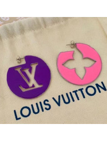 Louis Vuitton Perfect Match Round Earrings Purple/Pink 2021