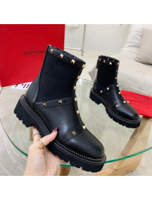 Valentino Roman Stud Ankle Boots Black 2021 111892