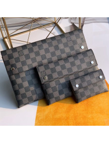 Louis Vuitton Alpha Triple Pouches in Damier Graphite Canvas N60255 2019