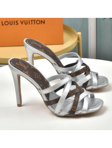 Louis Vuitton Revival Strap Heel Slide Sandals 10cm Silver 2021