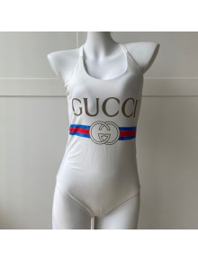 Gucci GG Band One-Piece Swimwear White 2021